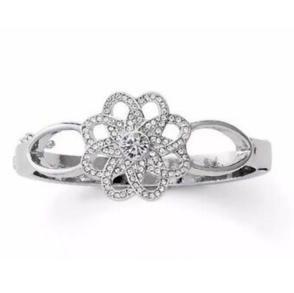 NWT Lia Sophia " Garden Soiree" Silver Cut Crystal Bracelet